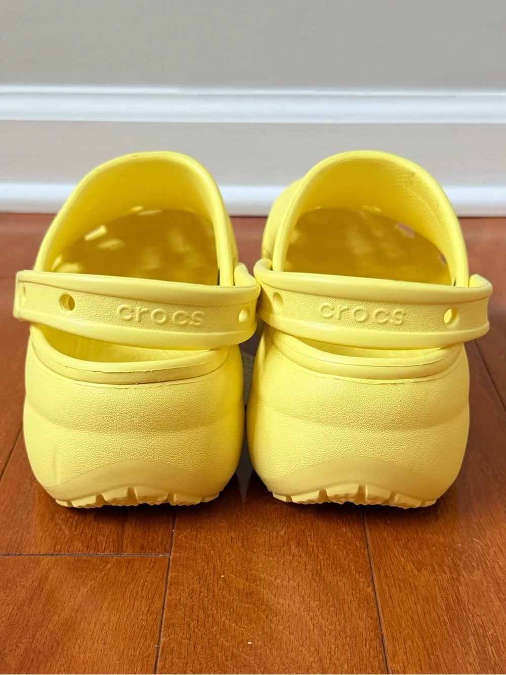 NWT- Yellow platform Crocs